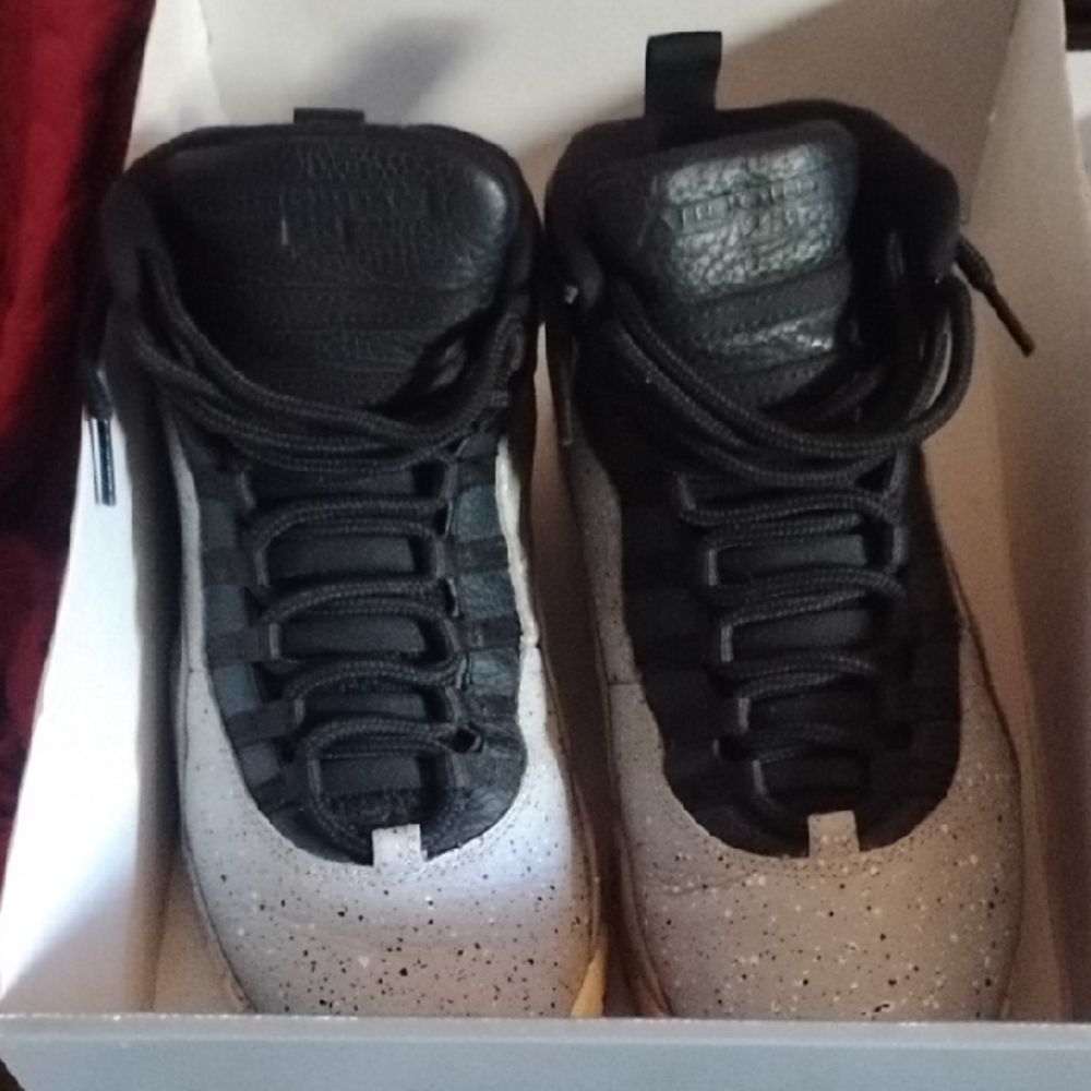 Jordan Black And Grey Retro 10 Textured High-Tops